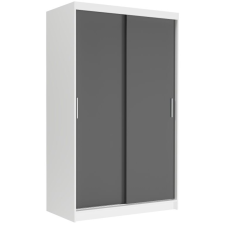  Tolóajtós gardróbszekrény VEGA III. 120x200x60 - fehér, antracit bútor
