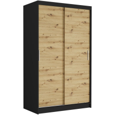  Tolóajtós gardróbszekrény VEGA III. 120x200x60 - fekete, artisan bútor