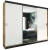  Tolóajtós szekrény RETRO 1 200 - tölgy craft arany + fehér 200x205x59 cm