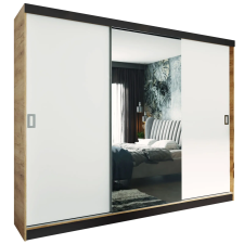  Tolóajtós szekrény RETRO 1 200 - tölgy craft arany + fehér 200x205x59 cm bútor