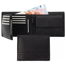 Tom Tailor JERRIE fekete bőr, RFID védett, szabadon nyíló nagy férfi pénztárca 12217-60 pénztárca