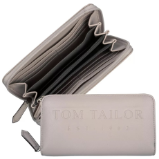 Tom Tailor TERESA halványszürke zippes hosszú női pénz és irattartó tárca 29528-72
