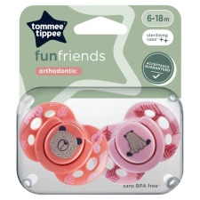  Tommee Tippee Fun Friends játszócumi 6-18 hó 2 db - lányos cumi