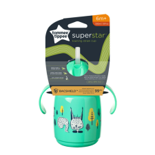 Tommee Tippee itatópohár - Superstar Training Straw Cup szívószálas 300ml 6hó zöld itatópohár