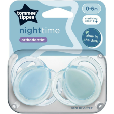 Tommee Tippee Night Time játszócumi 0-6 hó 2 db - kék cumi