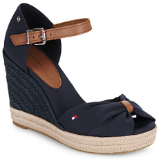 Tommy Hilfiger Gyékény talpú cipők BASIC OPEN TOE HIGH WEDGE Tengerész 39