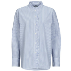Tommy Hilfiger Ingek / Blúzok POPLIN RUFFLE SHIRT Kék FR 38