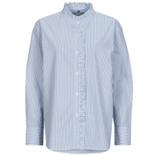 Tommy Hilfiger Ingek / Blúzok POPLIN RUFFLE SHIRT Kék FR 42 blúz