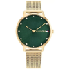 Tommy Hilfiger női karóra Pippa 35 mm arany acél, zöld kristály, WR30