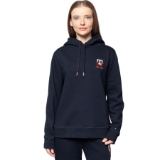 Tommy Hilfiger női pulóver húzózsinórral és hímzett logóval, sötétkék, 3XL INTL női pulóver, kardigán