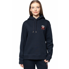 Tommy Hilfiger női pulóver húzózsinórral és hímzett logóval, sötétkék, L INTL