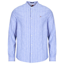 Tommy Jeans Hosszú ujjú ingek TJM LINEN MIX BND STP SHRT EXT Kék EU L