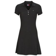 Tommy Jeans Rövid ruhák TJW F F RIB POLO DRESS EXT Fekete EU M