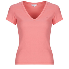 Tommy Jeans Rövid ujjú pólók TJW SLIM ESSENTIAL RIB V SS Rózsaszín EU XS