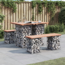  tömör duglászfenyő gabion kerti pad 100x70x72 cm kerti bútor