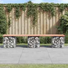 tömör duglászfenyő gabion kerti pad 203x44x42 cm kerti bútor