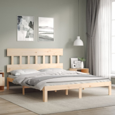 Tömör fa ágykeret fejtámlával 160 x 200 cm ágy és ágykellék