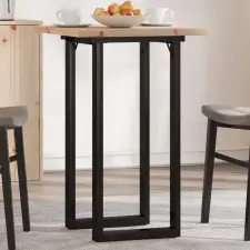  tömör fenyőfa és öntöttvas étkezőasztal O-vázzal 50x50x75,5 cm bútor