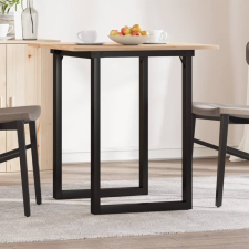  tömör fenyőfa és öntöttvas étkezőasztal O-vázzal 60x60x75 cm bútor