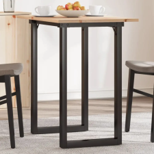  tömör fenyőfa és öntöttvas étkezőasztal O-vázzal 80x50x75,5 cm bútor