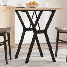  tömör fenyőfa és öntöttvas étkezőasztal Y-vázzal 70x70x75 cm bútor