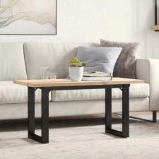  tömör fenyőfa és öntöttvas O-vázú dohányzóasztal 90x40x45,5 cm bútor
