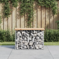  tömör fenyőfa gabion kerti pad 63x31,5x42 cm kerti bútor