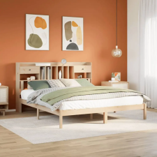  tömör fenyőfa könyvespolcos ágy matrac nélkül 180 x 200 cm ágy és ágykellék