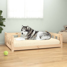  Tömör fenyőfa kutyaágy 105,5x75,5x28 cm szállítóbox, fekhely kutyáknak