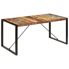 tömör újrahasznosított fa étkezőasztal 160 x 80 x 75 cm bútor