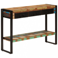  Tömör újrahasznosított fa tálalóasztal 110x30x76 cm bútor