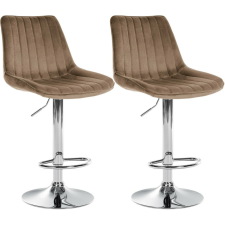  Toni bársony bárszék 2 db-os szett barna-krómozott fém 324062 bútor