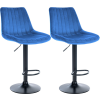  Toni bársony bárszék 2 db-os szett kék-fekete 324067