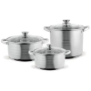 TOO LP-7170 prémium rozsdamentes 6 darabos edénykészlet, 7,2 liter+10 liter+13,3 liter fazék/lábas+fedők (LP-7170)