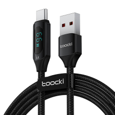 Toocki töltőkábel USB A-C, 1m, 66W (fekete) mobiltelefon kellék