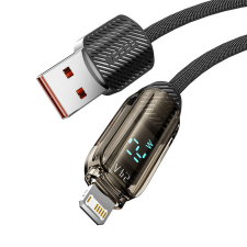 Toocki TXCLYX01 USB-A - Lightning Adat és töltő kábel - Fekete (1m) kábel és adapter