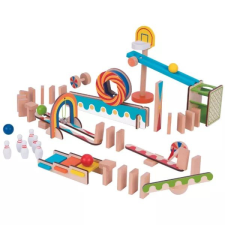 Tooky Toy : Fa dominópálya építőjáték barkácsolás, építés