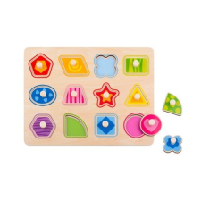 Tooky Toy : fa forma puzzle, 12 db-os - alakzatok puzzle, kirakós