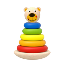 Tooky Toy Fa játék toronyépítő - Maci kreatív és készségfejlesztő