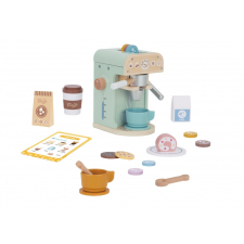 Tooky Toy fa kávéfőző készlet – 25 db-os kávézó készlet kis baristáknak konyhakészlet