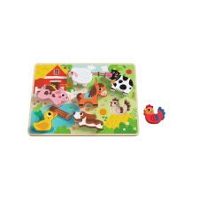 Tooky Toy Farm állatai forma kirakós fa játék puzzle 8db-os fajáték