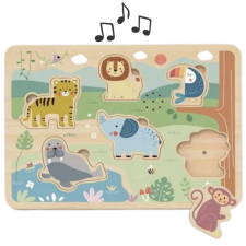 Tooky Toy interaktív fa puzzle - állathangokkal puzzle, kirakós