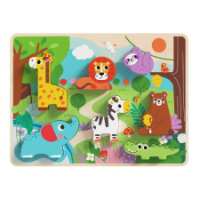 Tooky Toy : Könnyen fogható fa formakirakó - Állatok puzzle, kirakós