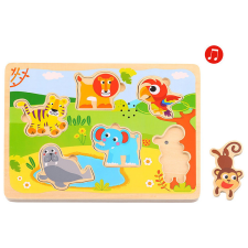 Tooky Toys Fa Puzzle hanggal 7 db-os - Safari Állatos kreatív és készségfejlesztő
