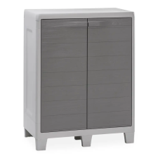 Toomax Woodys low XL grey beltéri-kültéri műanyag szekrény - világos szürke kerti tárolás