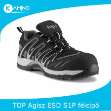 TOP AGISZ S1P ESD félcipő fekete munkavédelmi cipő