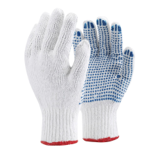  TOP COPE4 PVC kötött kesztyű pontozott, pamut/poliészter, gumírozott mandzsetta védőkesztyű