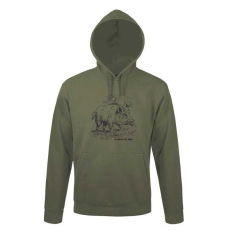 TOP Kapucnis pulóver (vaddisznó mintával) 50% pamut 50% poliészter, military green, L