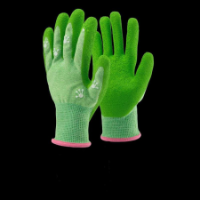 TOP Kesztyű gyerek TOP SMILEY latex mártás, gumírozott mandzsetta, zöld, XS védőkesztyű