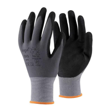 TOP Kesztyű homokszemcsés nitrilhabba mártott nylon TOP SNS, fekete/szürke, 11